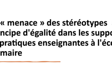 The threat of stereotypes to the principle of equality in teaching materials and practices in primary school By Cécilia Schultz (Aix-Marseille University) – Part 3