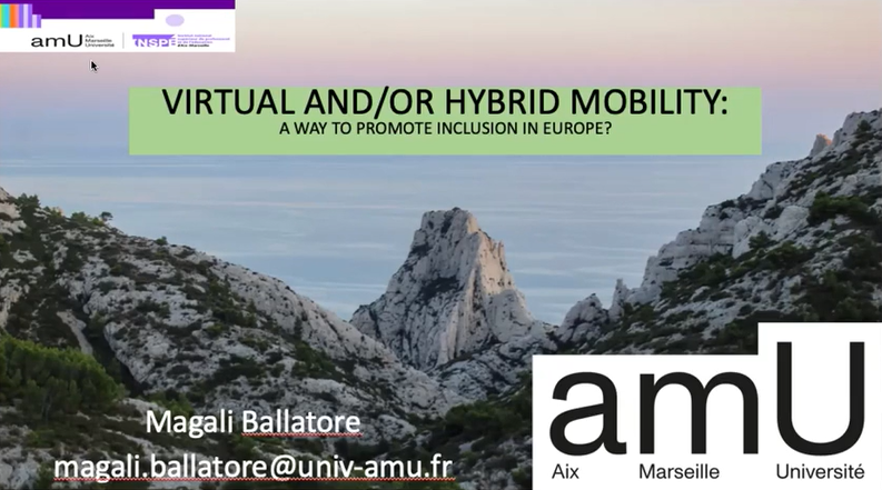 Virtual andor hybrid mobility a way to promote inclusion in Europe Magali Ballatore